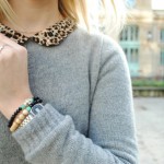 Leopard peter pan collar